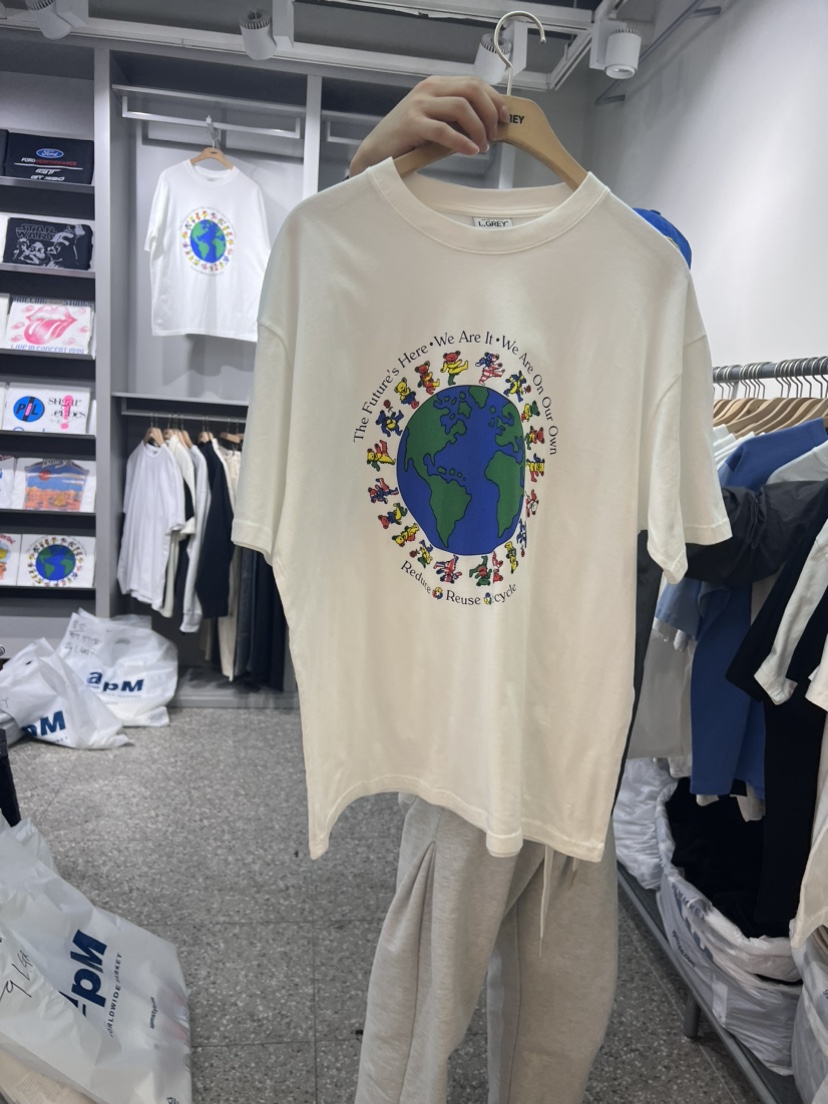 L GREY韓國直郵東大門實拍女裝新品時尚人氣推薦休閑真品T恤L GREY-男裝T恤