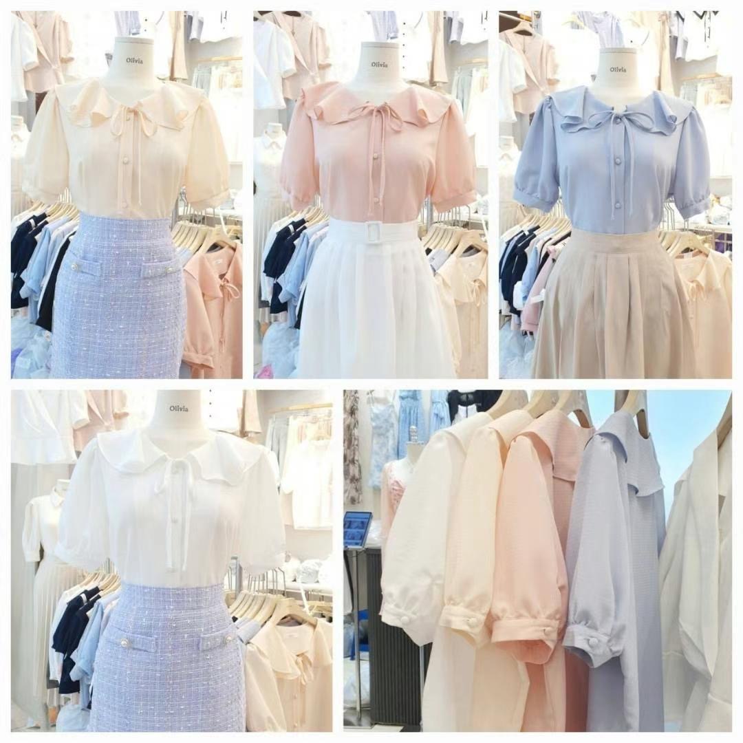 OLIVIA韓國直郵東大門代購女裝新品真品時尚人氣襯衫蕾絲衫OLIVIA襯衫/蕾絲衫