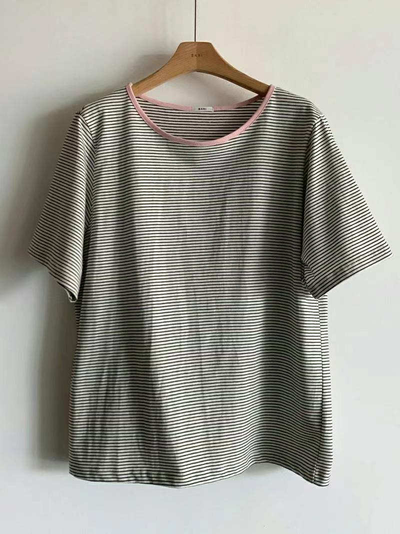 BARISTAR韓國直郵東大門實拍女裝新品熱賣推薦職業24春夏T恤MAY SEVENT恤圖色2