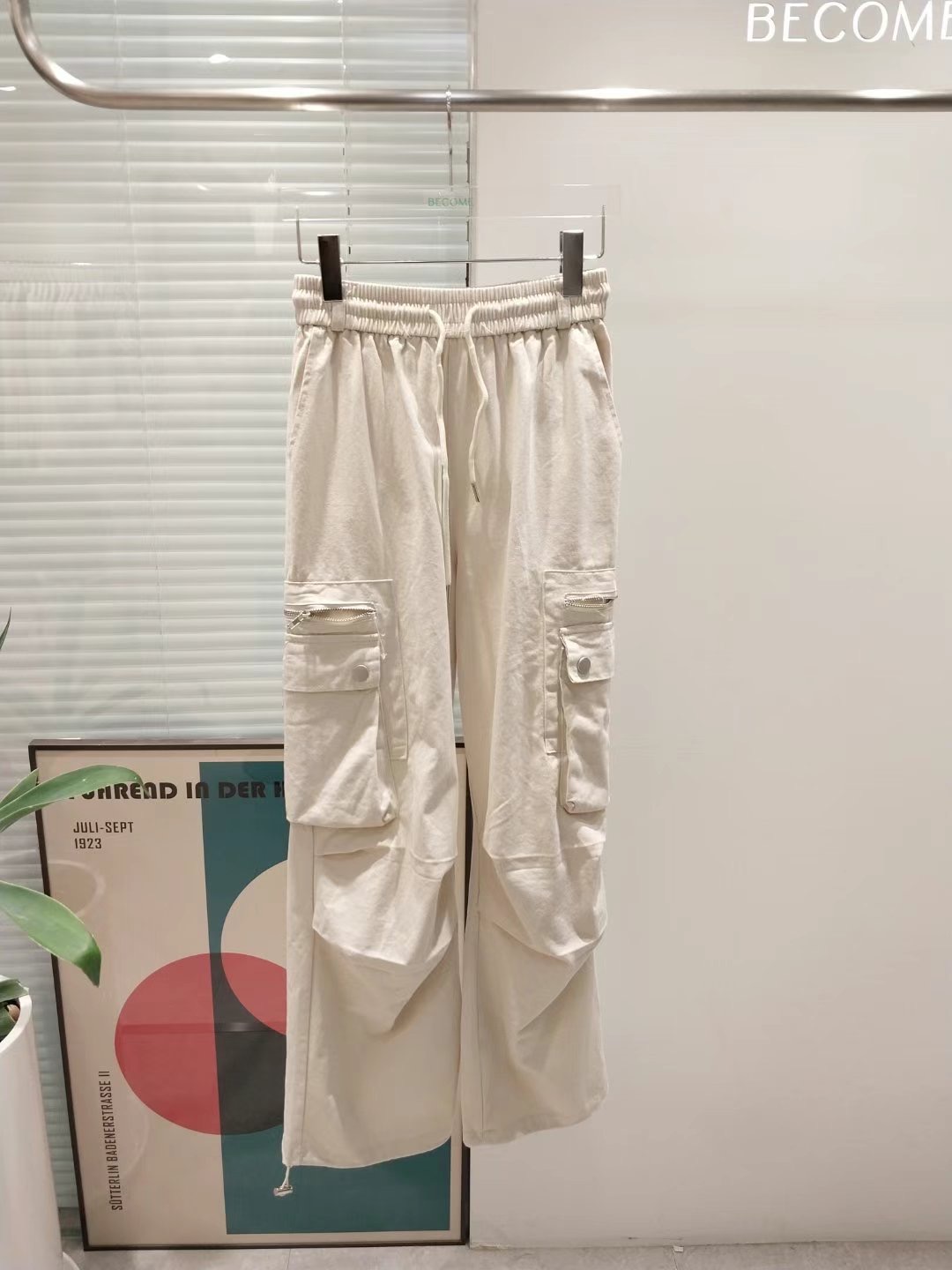 BECOME直郵韓國代購女裝新品職業休閑熱賣時尚24春夏休閑褲拉鏈BECOME休閑褲