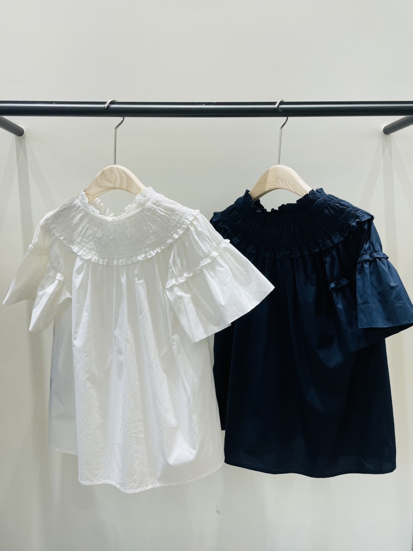 NEOUL韓國直郵東大門代購女裝新品熱賣24春夏職業襯衫蕾絲衫NEOUL/ahin雙領標簽襯衫/蕾絲衫