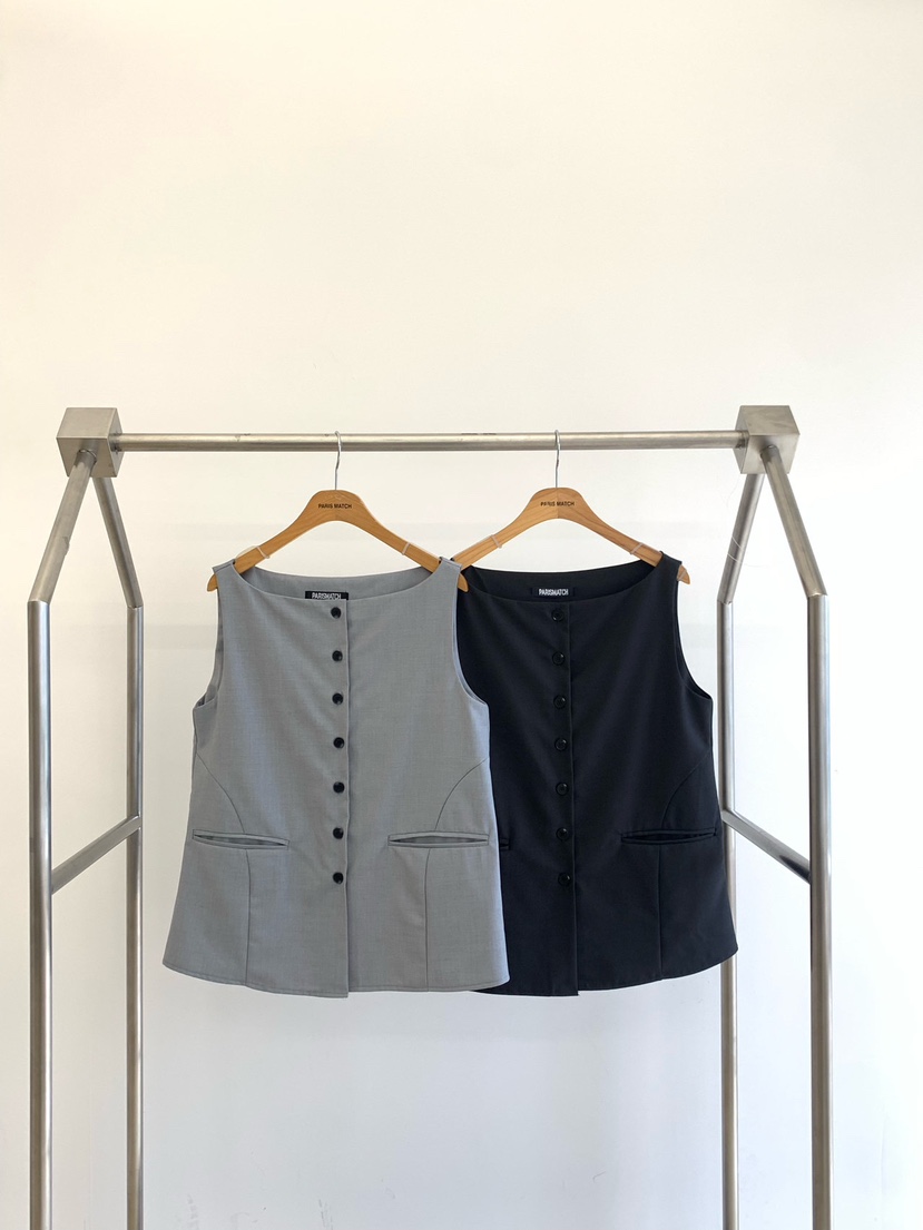 PARIS MATCH韓國直郵東大門實拍女裝新品推薦職業24春夏馬甲PARIS MATCH馬甲