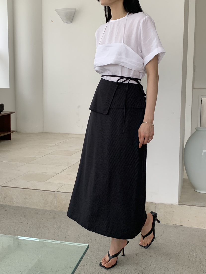 US直郵韓國代購女裝新品24春夏熱賣職業休閑人氣推薦長裙US長裙