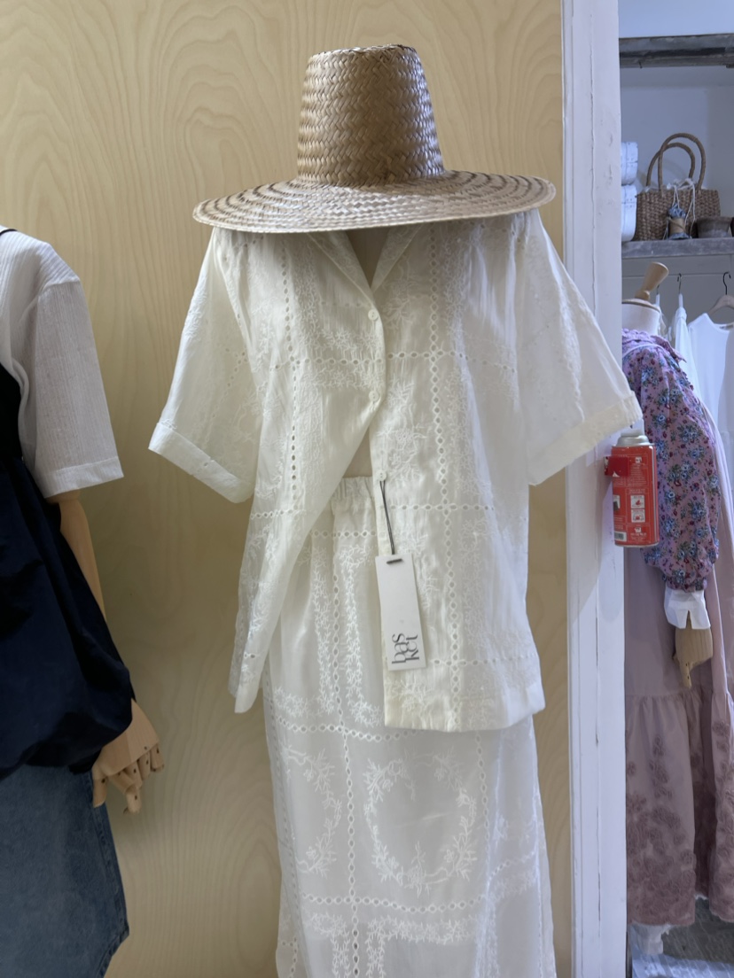 BASKET直郵韓國代購女裝新款熱賣人氣職業24春夏襯衫蕾絲衫BASKET襯衫/蕾絲衫