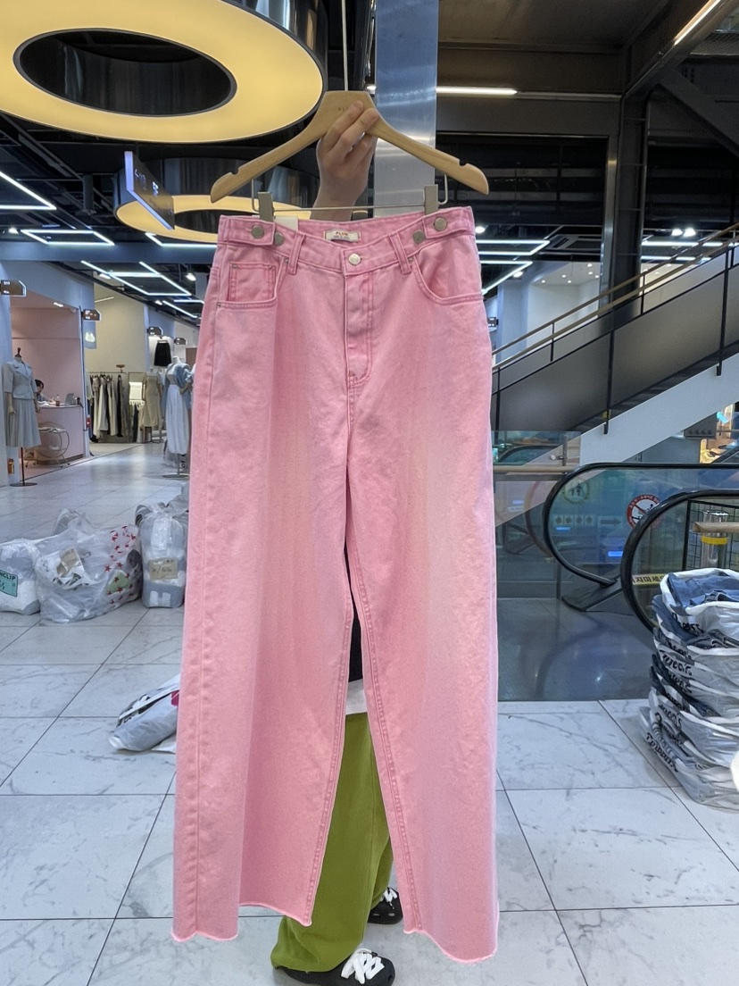 PLUM韓國直郵東大門實拍女裝新品熱賣真品休閑牛仔褲牛仔布PLUM牛仔褲