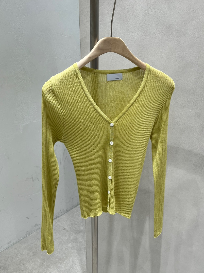 BLACK LABEL韓國直郵女裝新款推薦時尚職業24春夏針織衫羅紋EVERCOMMERCE METICULOUSLY DESIGNED針織衫