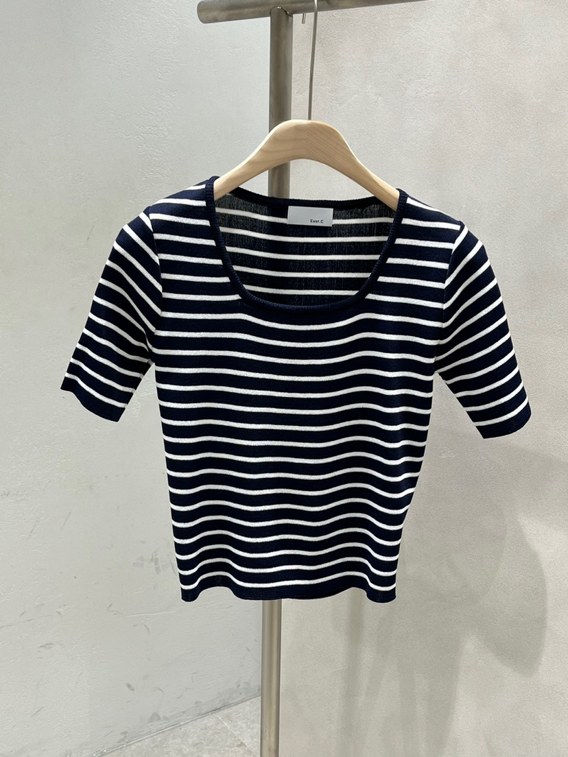 BLACK LABEL韓國直郵東大門實拍女裝新品時尚24春夏人氣T恤EVERCOMMERCE METICULOUSLY DESIGNEDT恤