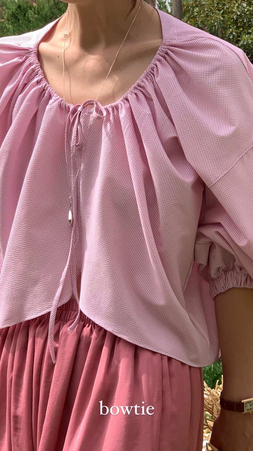 BOWTIE直郵韓國代購女裝新品推薦真品職業時尚24春夏襯衫蕾絲衫GLITTER襯衫/蕾絲衫