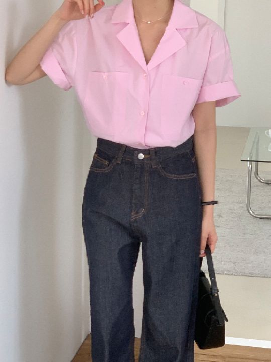 DOIT直郵韓國代購女裝新品休閑職業24春夏時尚襯衫蕾絲衫DOIT襯衫/蕾絲衫