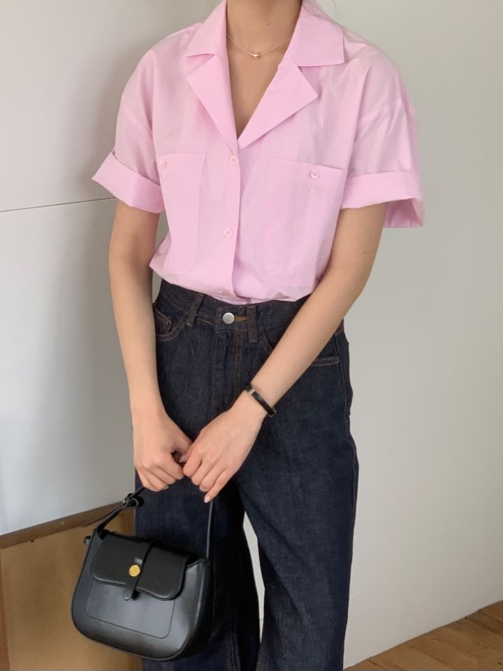 DOIT直郵韓國代購女裝新品休閑職業24春夏時尚襯衫蕾絲衫DOIT襯衫/蕾絲衫