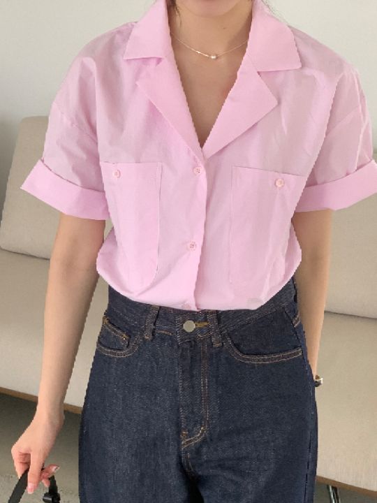 DOIT直郵韓國代購女裝新品休閑職業24春夏時尚襯衫蕾絲衫DOIT襯衫/蕾絲衫圖色1