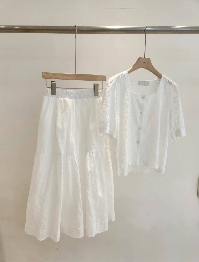 LIVE/LULULALLA直郵韓國代購女裝新品24春夏真品套裝刺繡LIVE/LULULALLA套裝
