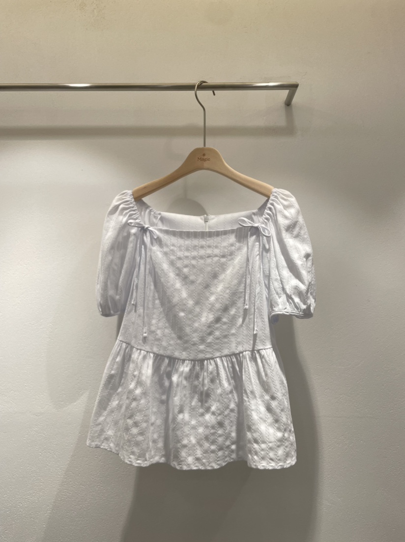 Magie韓國直郵女裝新品熱賣24春夏人氣時尚真品襯衫蕾絲衫VI A襯衫/蕾絲衫