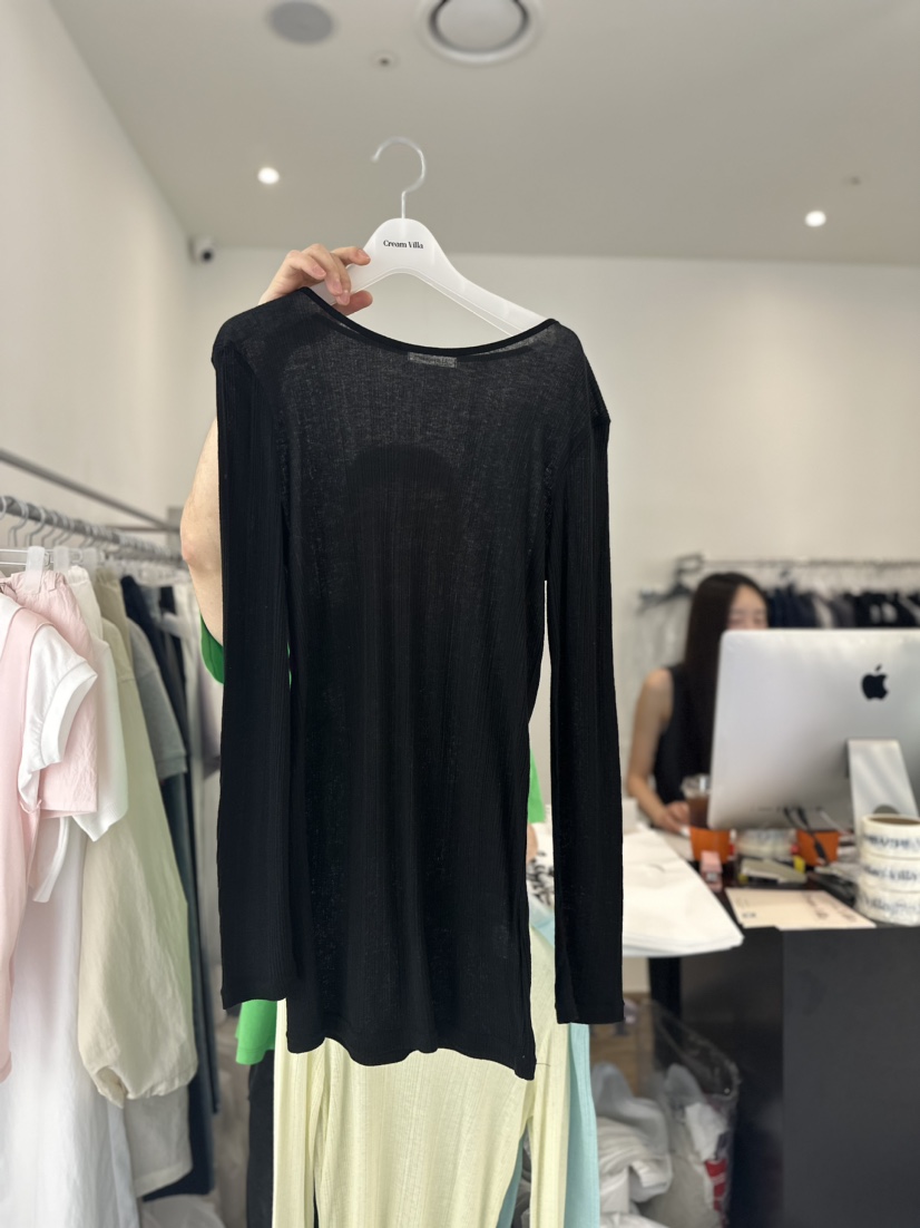 CREAM VILLA直郵韓國代購女裝新款24春夏長袖T恤CREAMVILLA長袖T恤圖色3