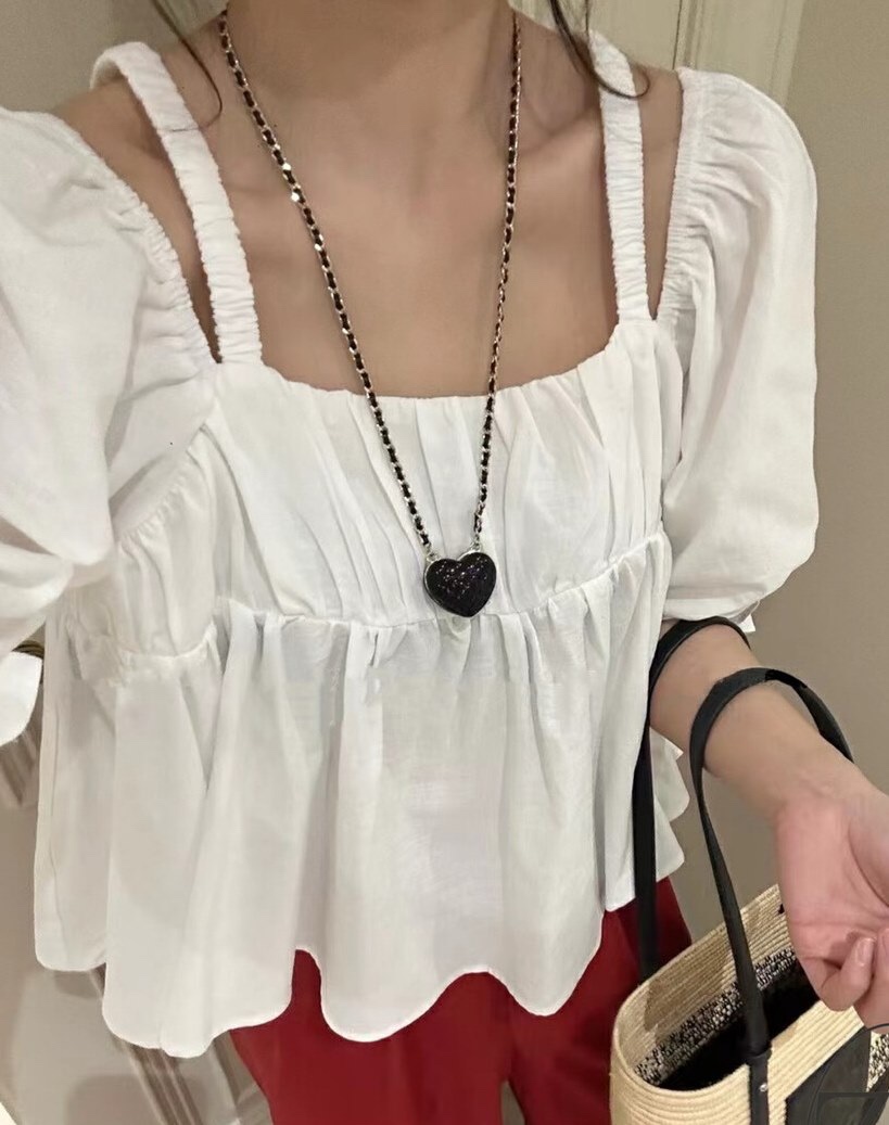 OLA韓國直郵女裝新款時尚休閑人氣推薦24春夏真品襯衫蕾絲衫mellor/OLA襯衫/蕾絲衫