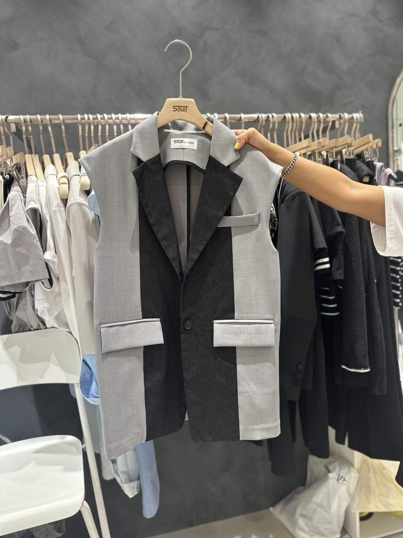SOUIT韓國直郵女裝新品職業時尚24春夏推薦休閑真品熱賣馬甲SOUIT by mabel-L馬甲圖色2