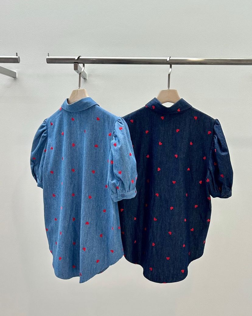 SOUIT直郵韓國代購女裝新款休閑時尚職業真品襯衫蕾絲衫刺繡SOUIT by mabel-L襯衫/蕾絲衫