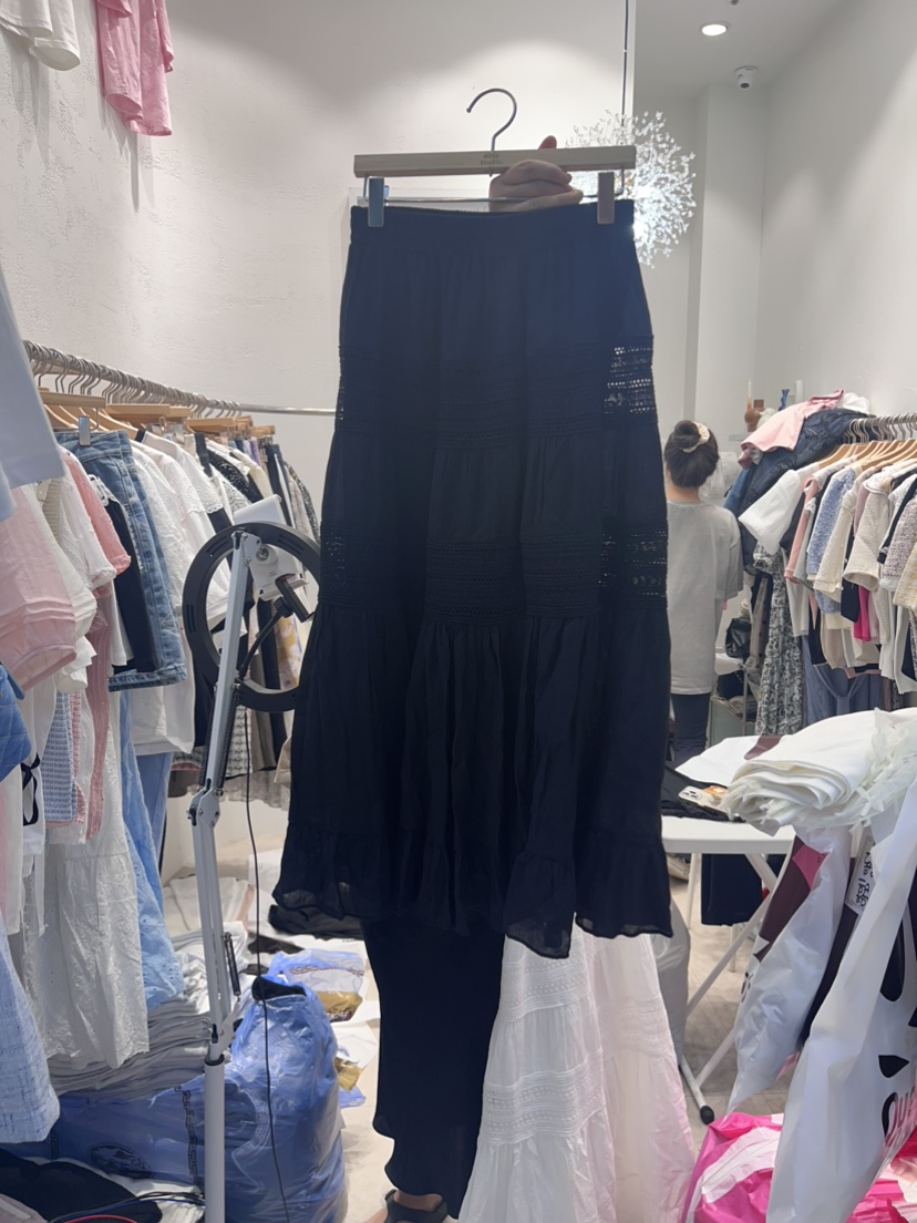 ABLE STUDIO韓國直郵東大門實拍女士新品休閑半身裙中短裙蕾絲CONFETTI半身裙/中短裙圖色2