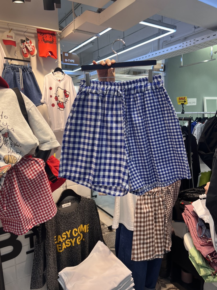 B-TYPE韓國直郵女裝新品24春夏人氣休閑時尚職業短褲格紋B-TYPE短褲圖色2