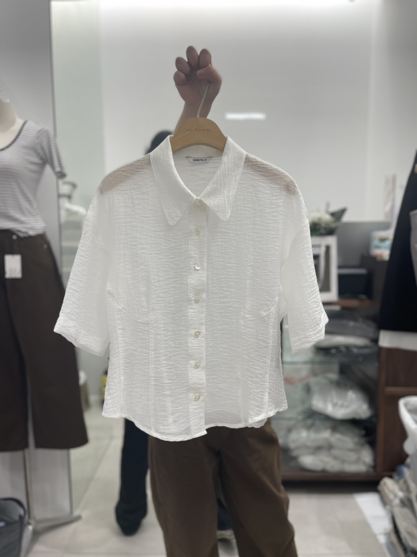 GRETA.Y直郵韓國代購女裝新品時尚24春夏真品襯衫蕾絲衫GRETA.Y襯衫/蕾絲衫圖色1