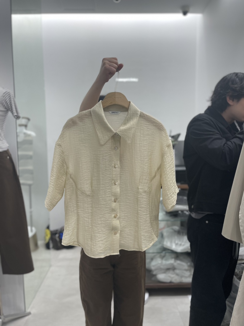 GRETA.Y直郵韓國代購女裝新品時尚24春夏真品襯衫蕾絲衫GRETA.Y襯衫/蕾絲衫圖色2