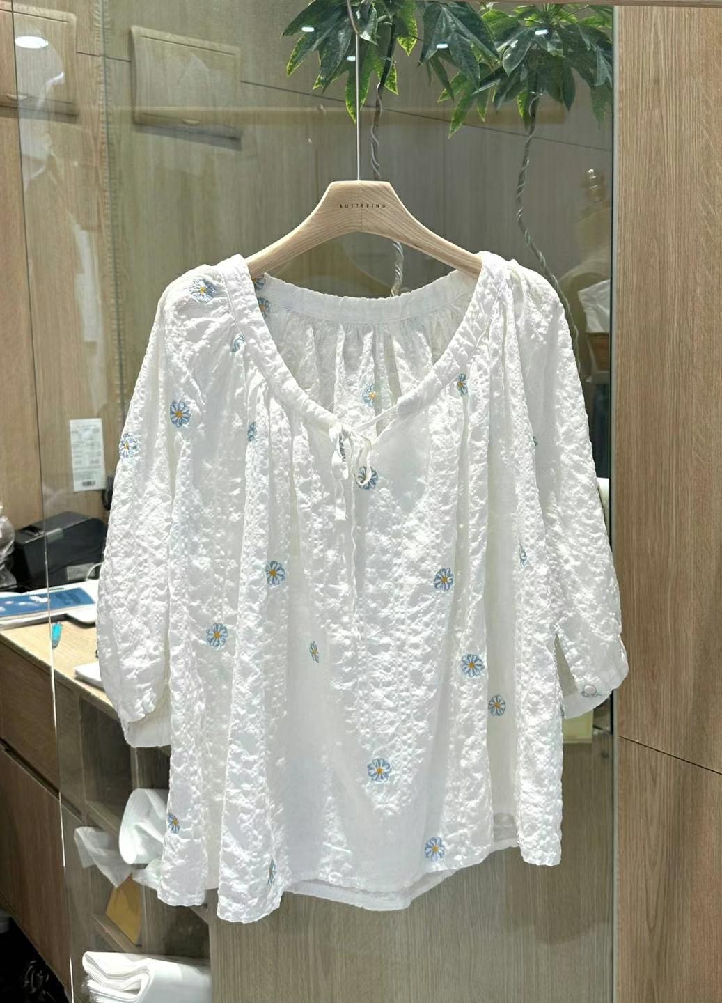 BUTTERING韓國直郵東大門代購女裝新款職業真品襯衫蕾絲衫刺繡OMAR___襯衫/蕾絲衫