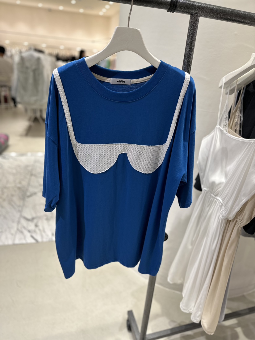 ELFIN韓國直郵東大門代購女裝新款時尚職業真品人氣休閑T恤TOPDRESSINGT恤圖色2