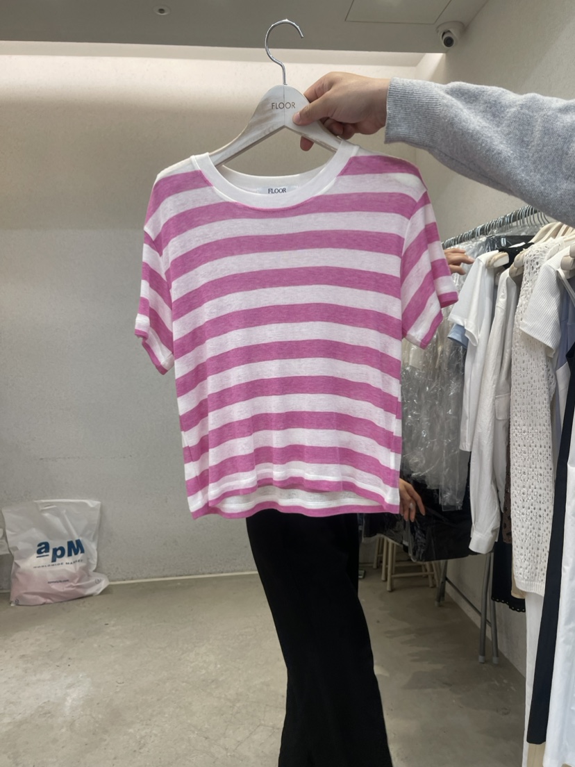 FLOOR直郵韓國代購女裝新款休閑時尚人氣24春夏熱賣推薦T恤DRESS ROOMT恤圖色2