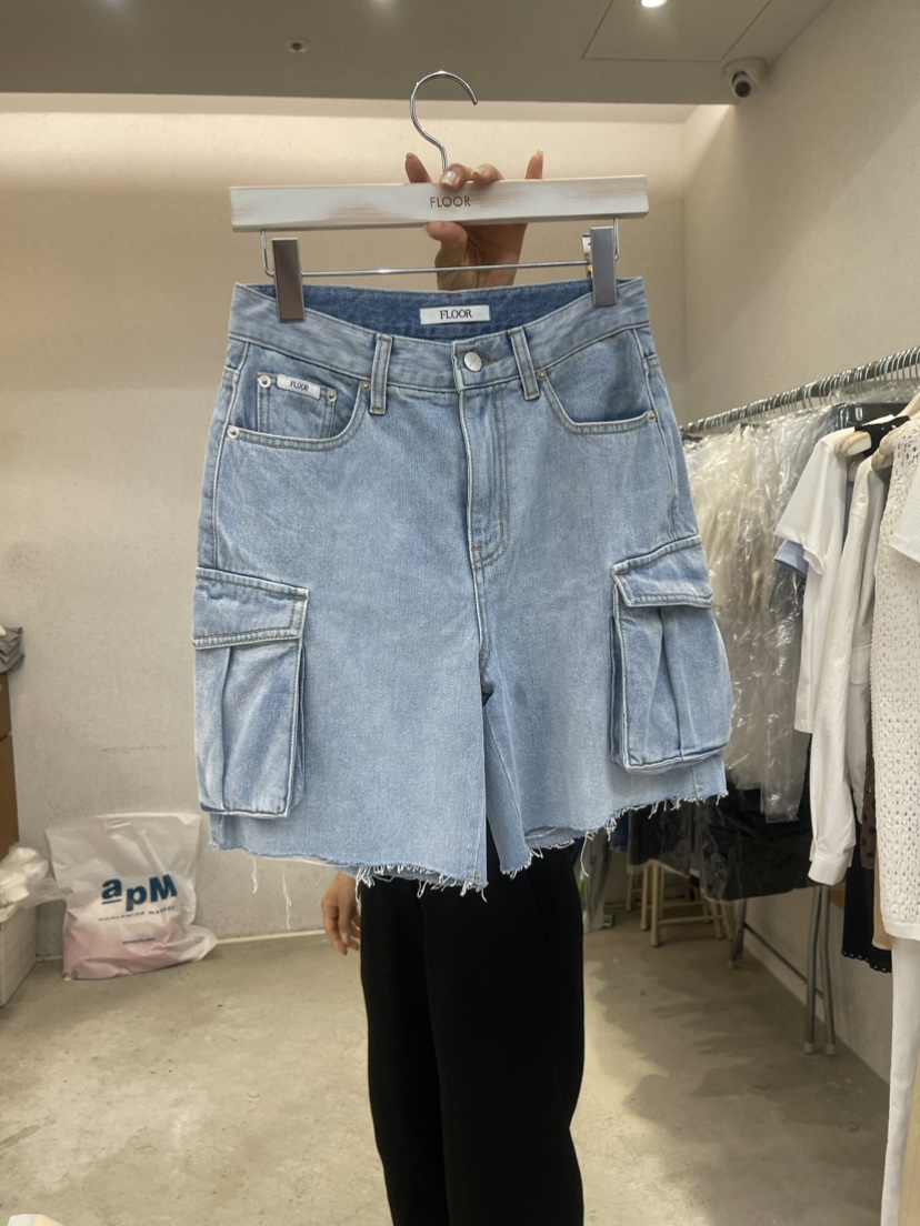 FLOOR韓國直郵東大門實拍女裝新款時尚休閑職業24春夏短褲工裝DRESS ROOM短褲