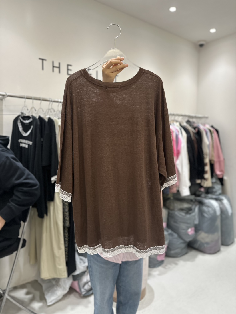 THEFLAT韓國直郵東大門代購女裝新品人氣真品推薦時尚T恤蕾絲VICTORIA QUEENT恤