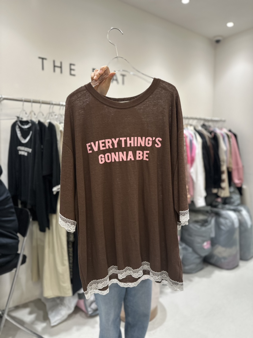 THEFLAT韓國直郵東大門代購女裝新品人氣真品推薦時尚T恤蕾絲VICTORIA QUEENT恤圖色3
