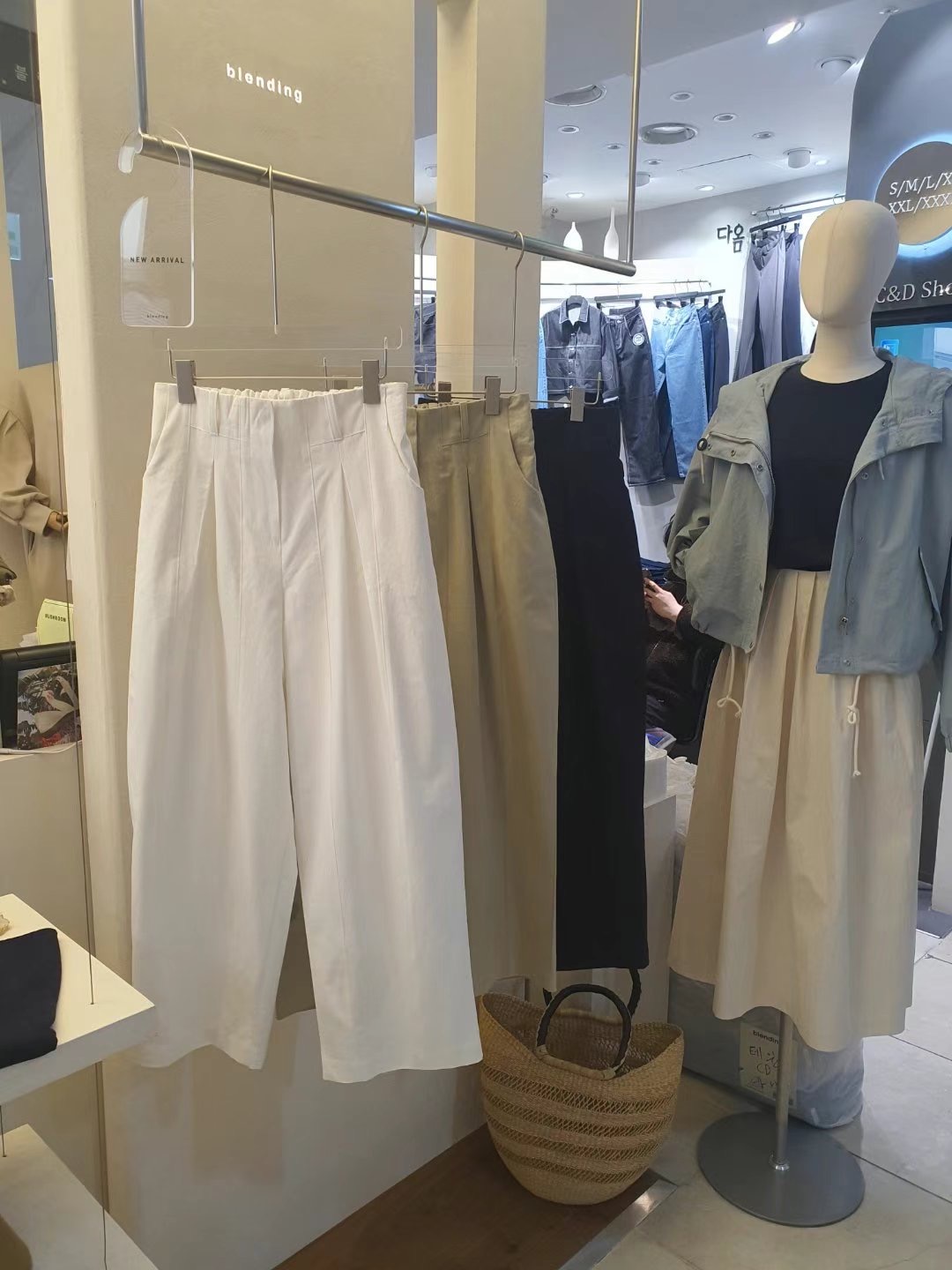 BLENDING直郵韓國代購女士新品休閑真品24春夏職業休閑褲BLENDING休閑褲圖色3左三色