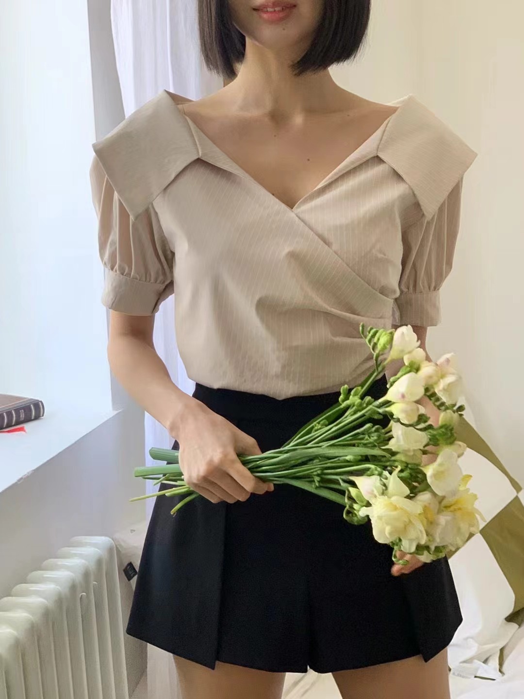 IF YOU直郵韓國代購女裝新款休閑熱賣人氣24春夏襯衫蕾絲衫IF YOU襯衫/蕾絲衫