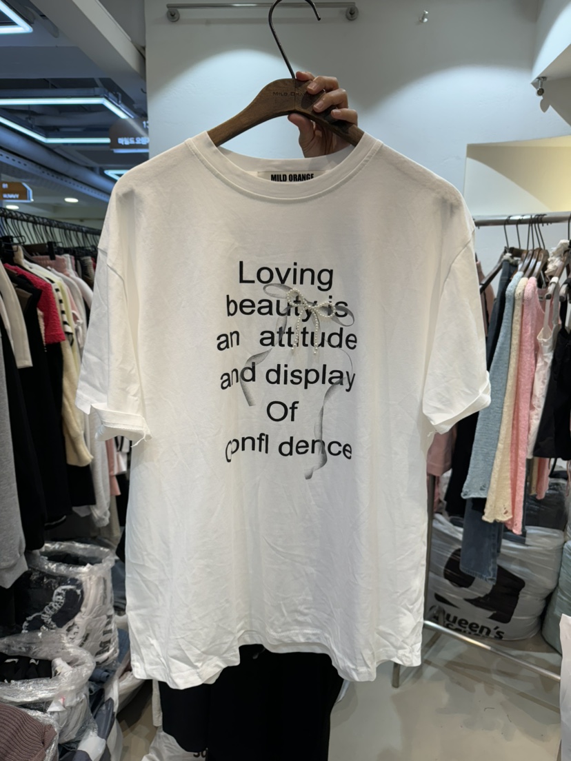 MILD ORANGE韓國直郵女裝新品24春夏職業休閑人氣時尚T恤MILD ORANGET恤圖色3