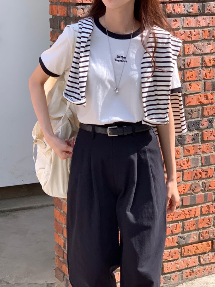 STAY HERE韓國直郵東大門代購女裝新款休閑人氣熱賣時尚T恤LOVE SOME-OTT恤