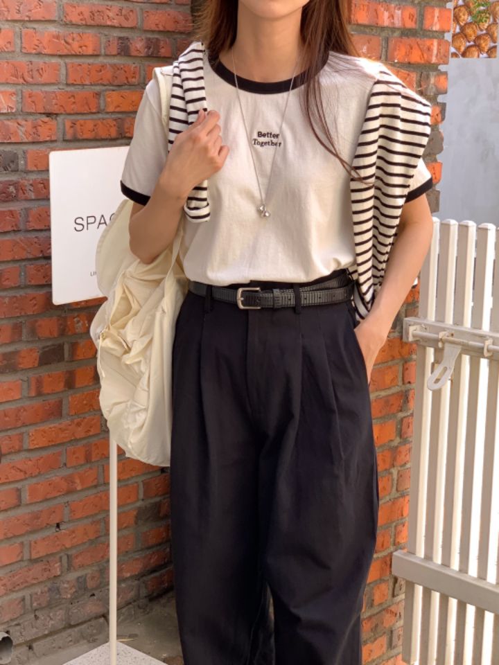 STAY HERE韓國直郵東大門代購女裝新款休閑人氣熱賣時尚T恤LOVE SOME-OTT恤