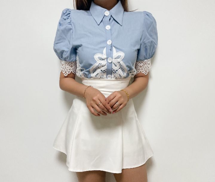 SUGAR韓國直郵東大門實拍女裝新品真品熱賣人氣推薦襯衫蕾絲衫SUGAR襯衫/蕾絲衫