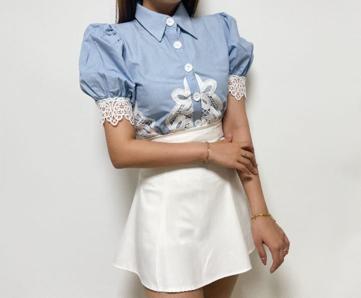 SUGAR韓國直郵東大門實拍女裝新品真品熱賣人氣推薦襯衫蕾絲衫SUGAR襯衫/蕾絲衫
