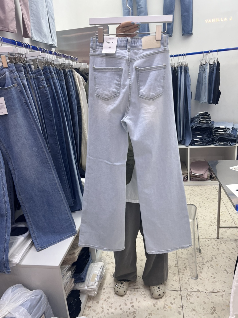 VANILLA J直郵韓國代購女裝新品職業真品人氣24春夏牛仔褲VANILLA J牛仔褲
