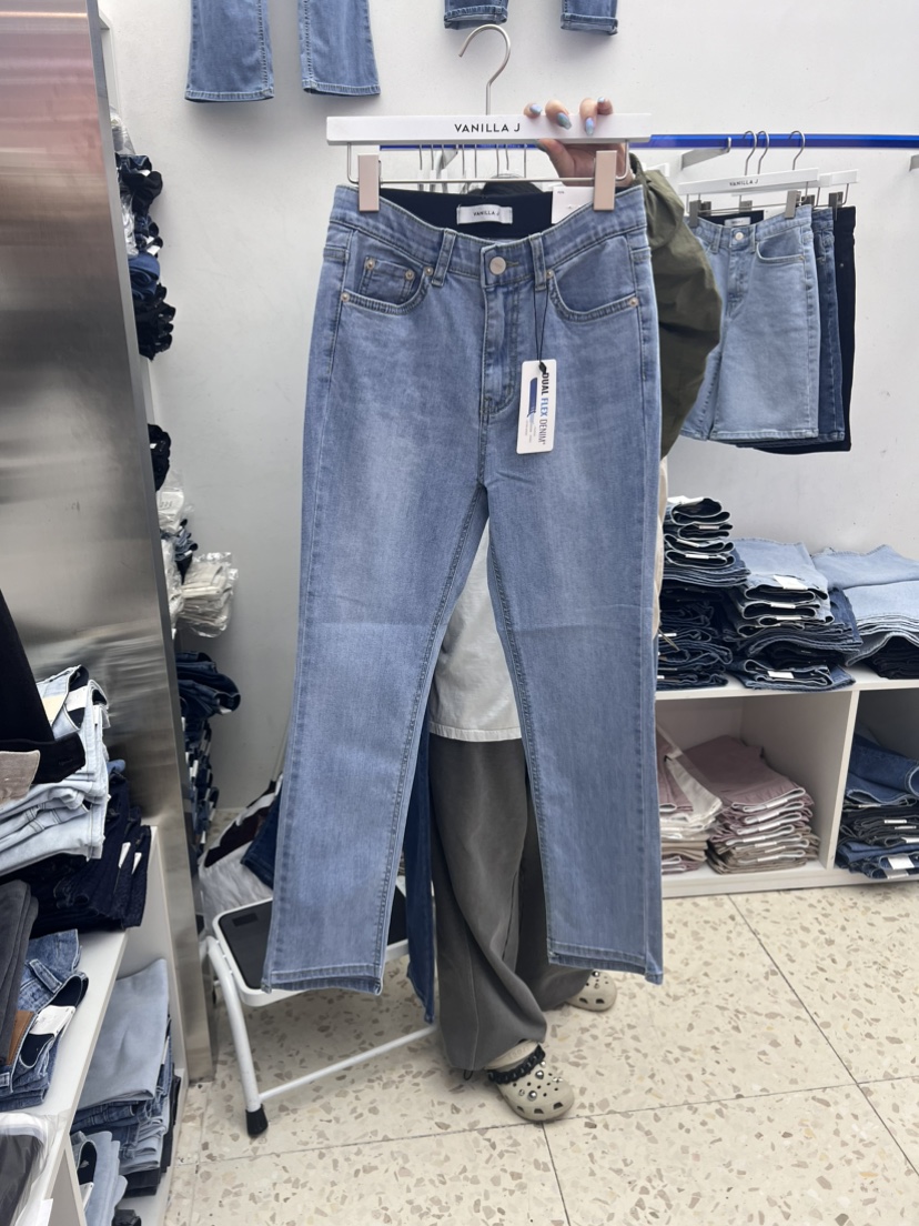 VANILLA J直郵韓國代購女裝新品時尚真品人氣職業熱賣牛仔褲VANILLA J牛仔褲