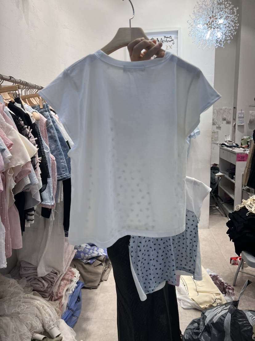 ABLE STUDIO韓國直郵女裝新款熱賣24春夏推薦人氣休閑T恤CONFETTIT恤