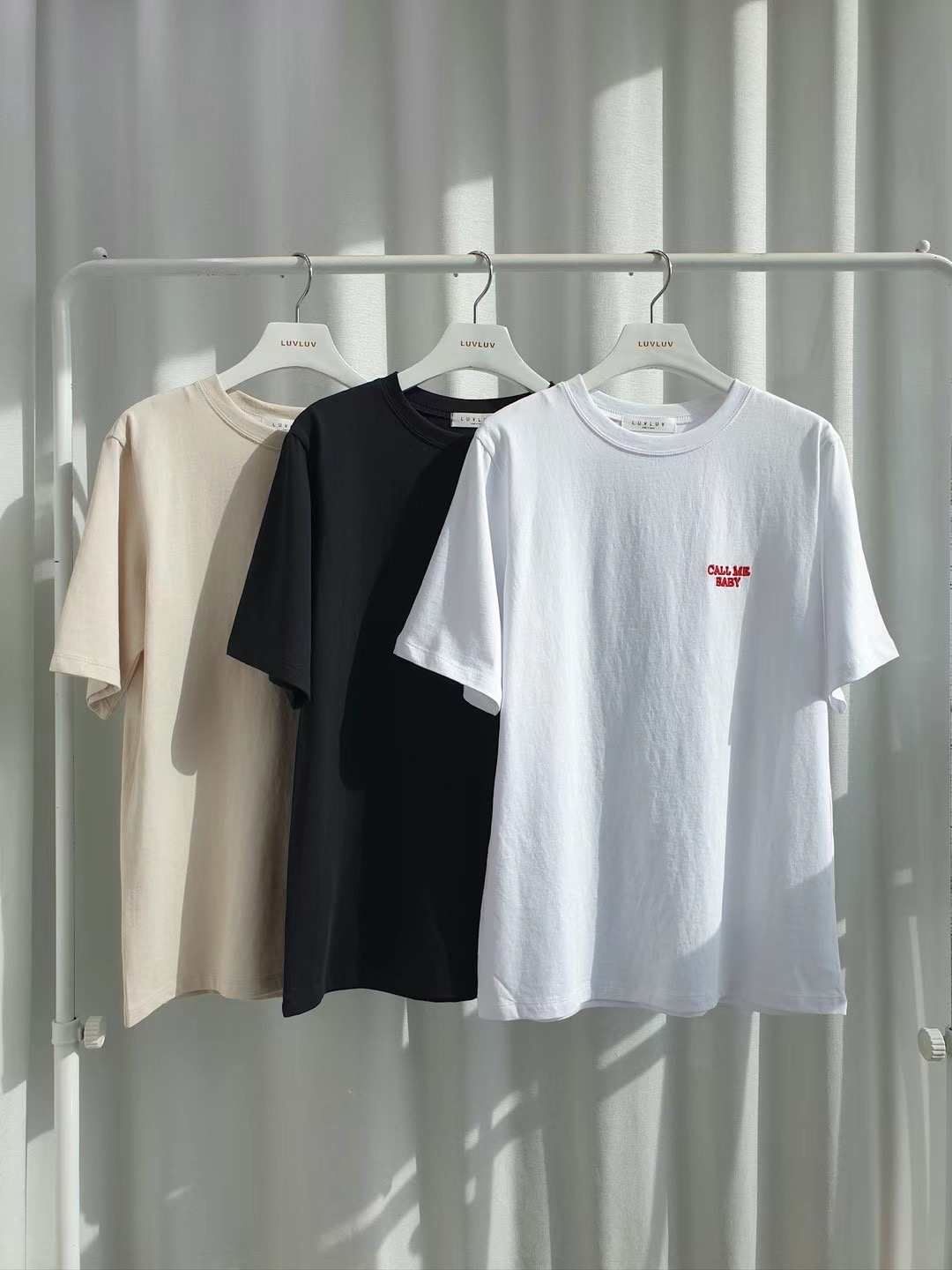 LUVLUV-럽럽-OT直郵韓國代購女裝新品24春夏真品T恤刺繡LUVLUVT恤