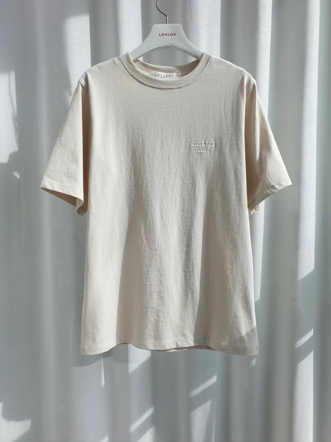 LUVLUV-럽럽-OT直郵韓國代購女裝新品24春夏真品T恤刺繡LUVLUVT恤