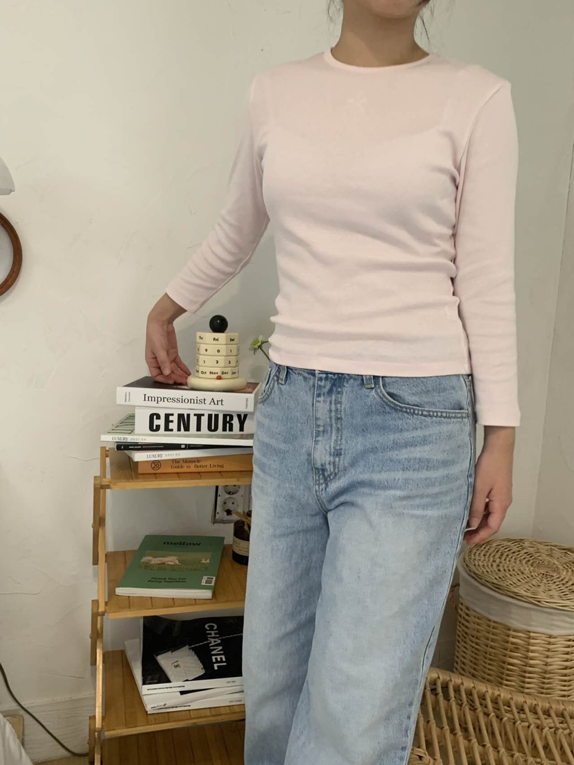 PINKRIBBON韓國直郵東大門實拍女裝新款人氣熱賣時尚長袖T恤PINKRIBBON長袖T恤