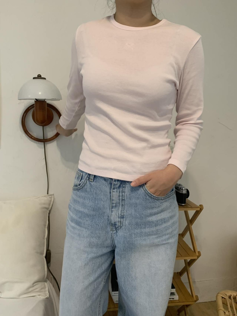 PINKRIBBON韓國直郵東大門實拍女裝新款人氣熱賣時尚長袖T恤PINKRIBBON長袖T恤圖色2