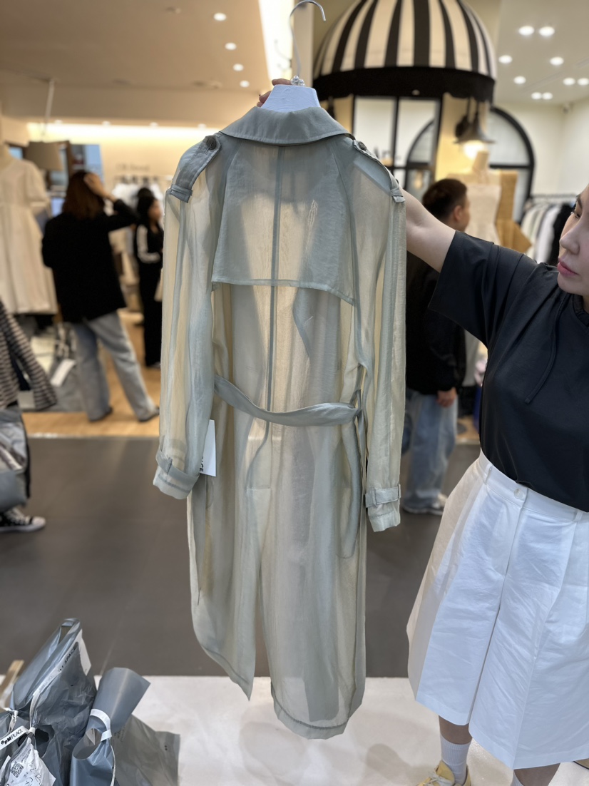 VISUAL SPACE韓國直郵東大門代購女裝新品熱賣時尚長款風衣VISUAL SPACE長款風衣