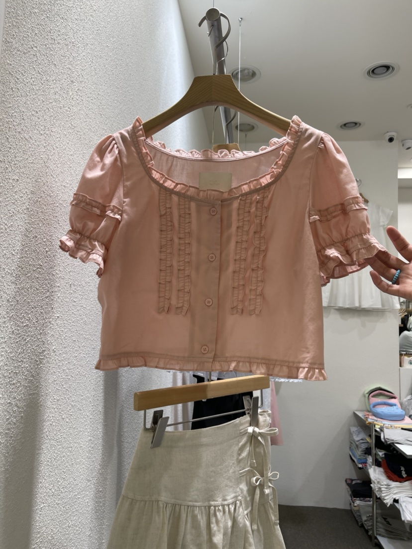 VILLABUTTON直郵韓國代購女裝新品人氣職業24春夏襯衫蕾絲衫VILLABUTTON襯衫/蕾絲衫圖色2