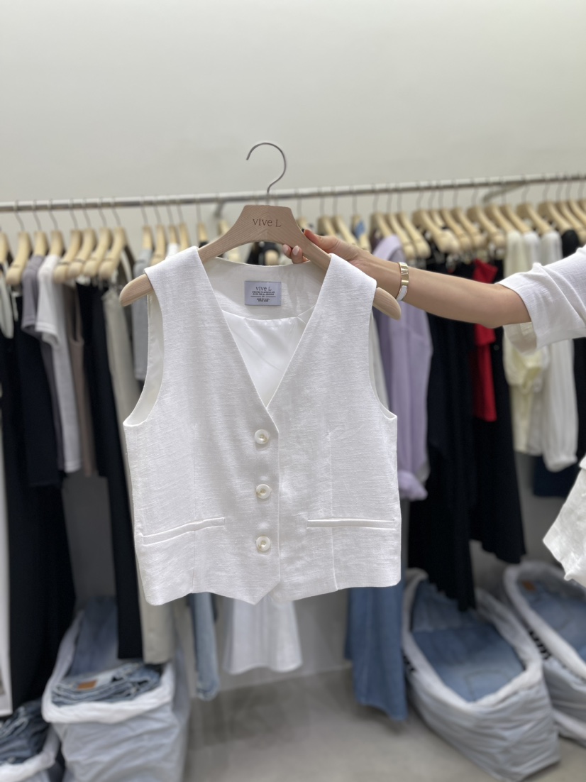 VIVEL直郵韓國代購女裝新品熱賣時尚人氣24春夏休閑真品馬甲VIVEL馬甲