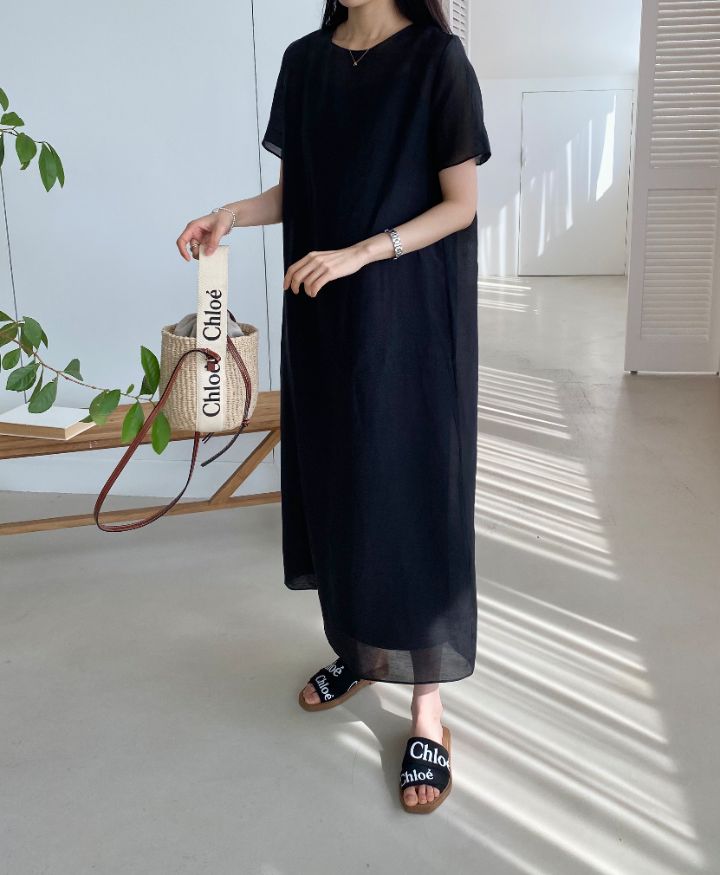 DORI韓國直郵東大門代購女裝新款時尚熱賣人氣連衣裙歐根紗OURR連衣裙