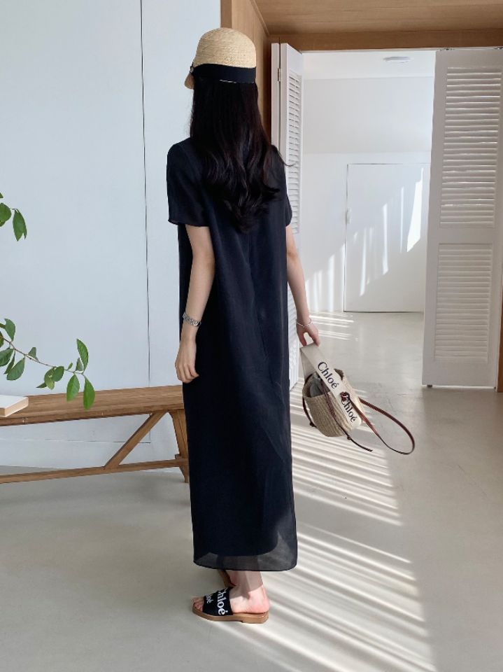 DORI韓國直郵東大門代購女裝新款時尚熱賣人氣連衣裙歐根紗OURR連衣裙